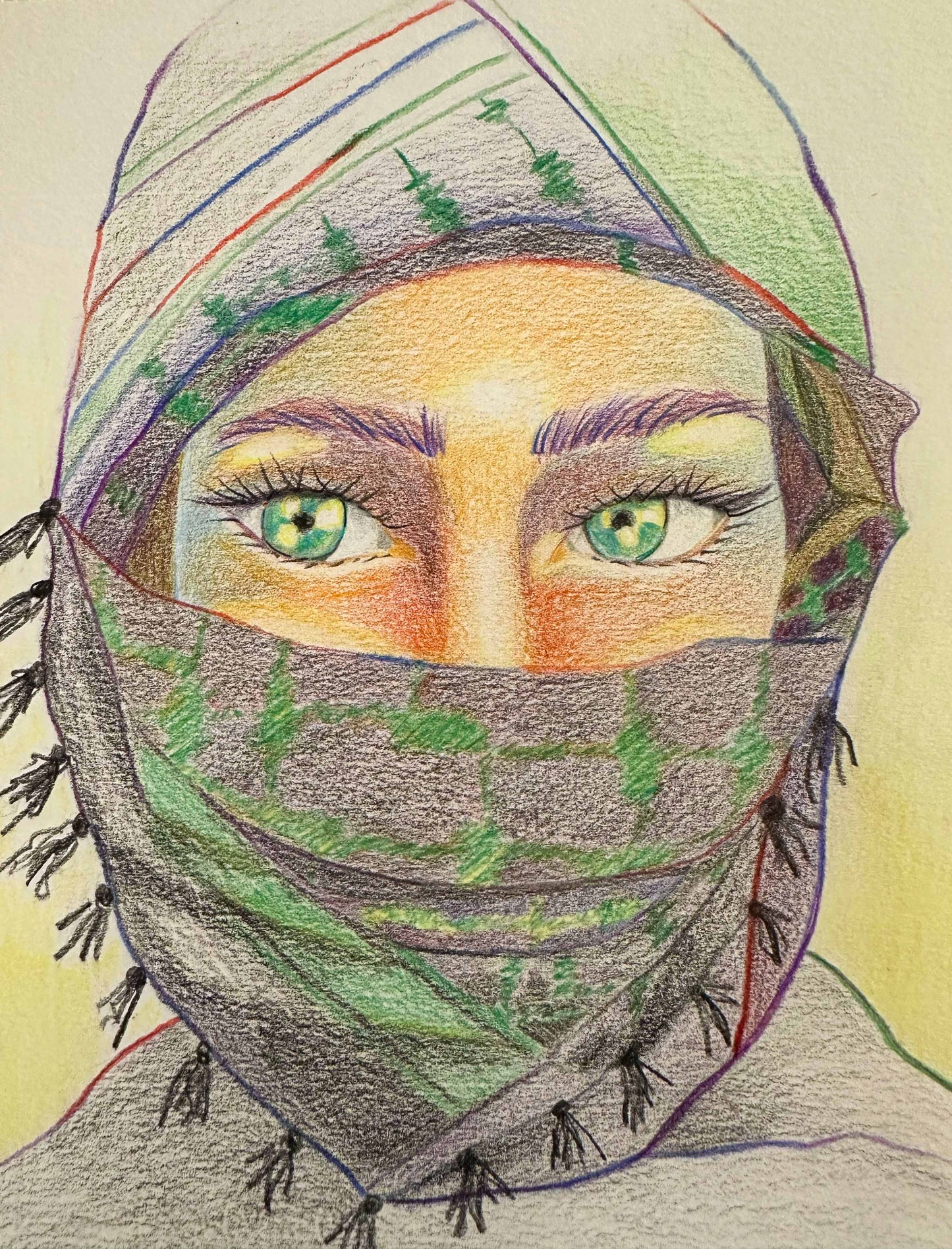 "Girl with keffiyeh" (print)