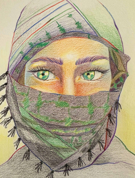 "Girl with keffiyeh" (print)